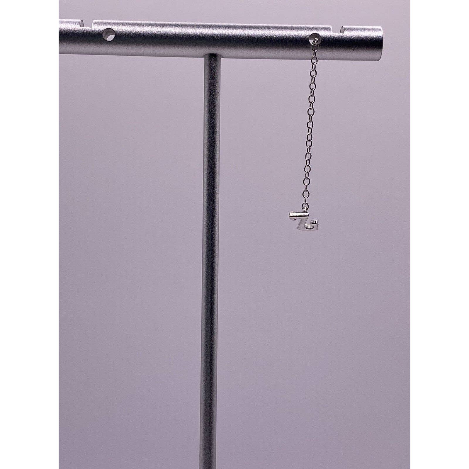 Single Dangle Letter Z Sterling Silver Earr